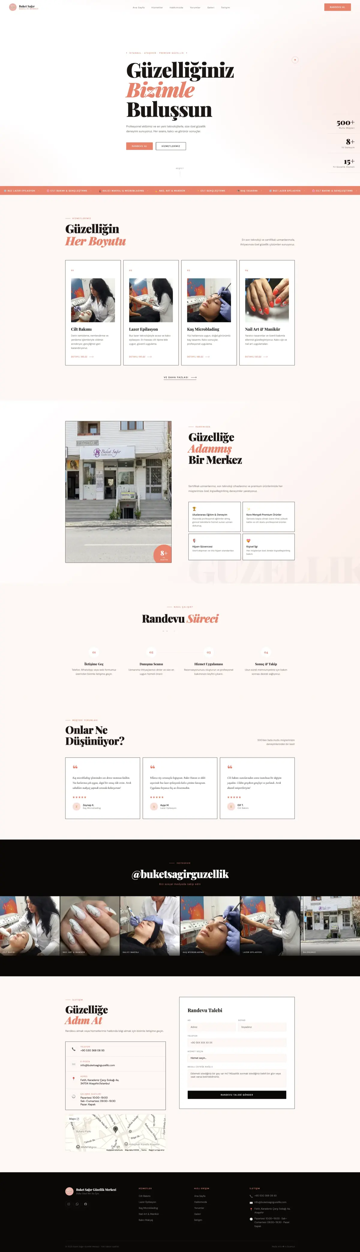 BŞ Güzellik Merkezi güzellik salonu web sitesi ana sayfası